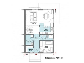 Fertighaus Partner 157 von Danwood Schlüsselfertig ab 238300€, Satteldach-Klassiker Grundriss 1