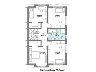 Fertighaus Partner 157 von Danwood Schlüsselfertig ab 238300€, Satteldach-Klassiker Grundriss 2