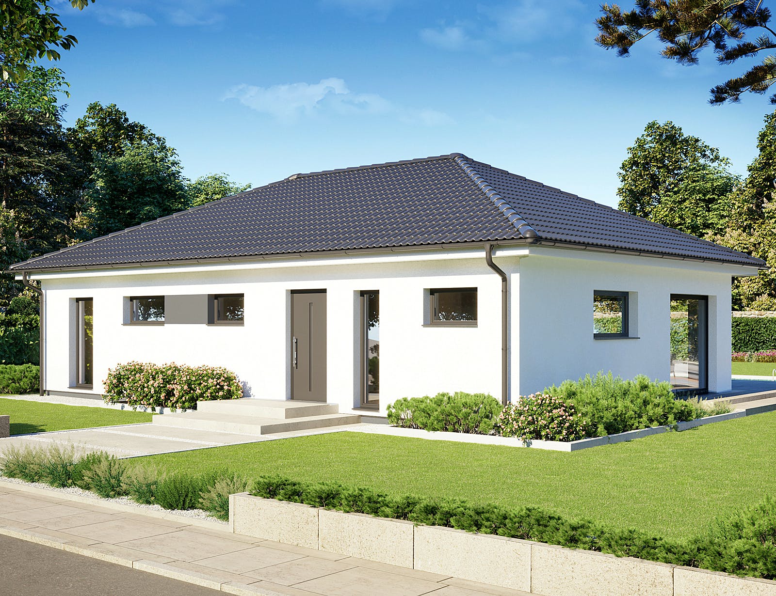 Fertighaus Perfect 101 von Danwood Schlüsselfertig ab 212500€, Bungalow Außenansicht 2