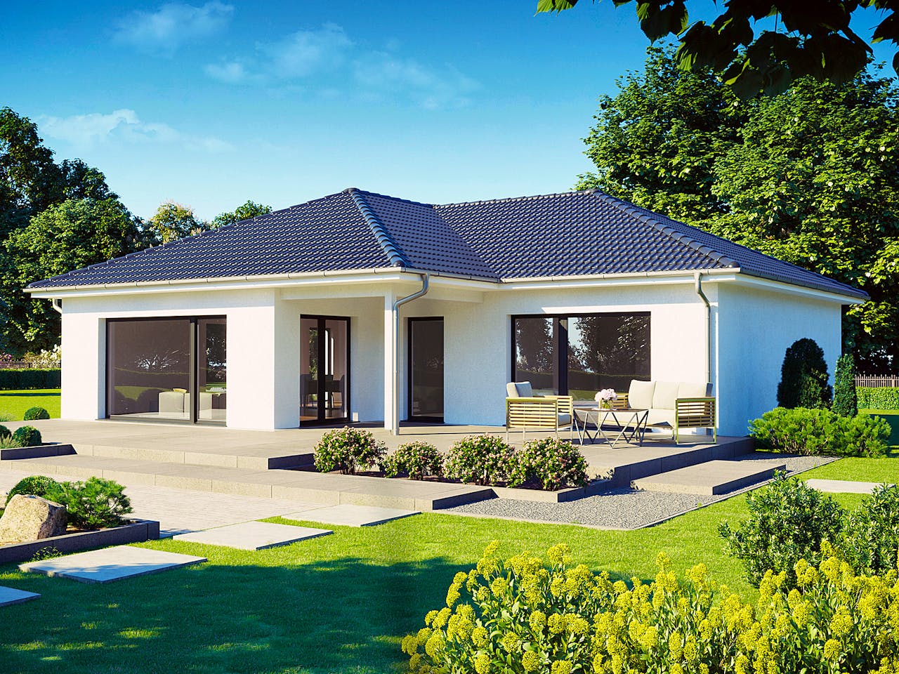 Fertighaus Perfect 112 von Danwood Schlüsselfertig ab 260800€, Bungalow Außenansicht 1
