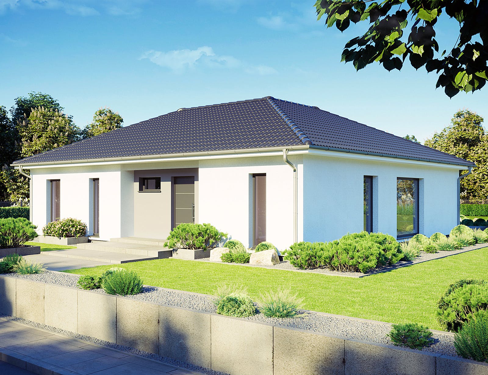 Fertighaus Perfect 112 von Danwood Schlüsselfertig ab 234000€, Bungalow Außenansicht 2