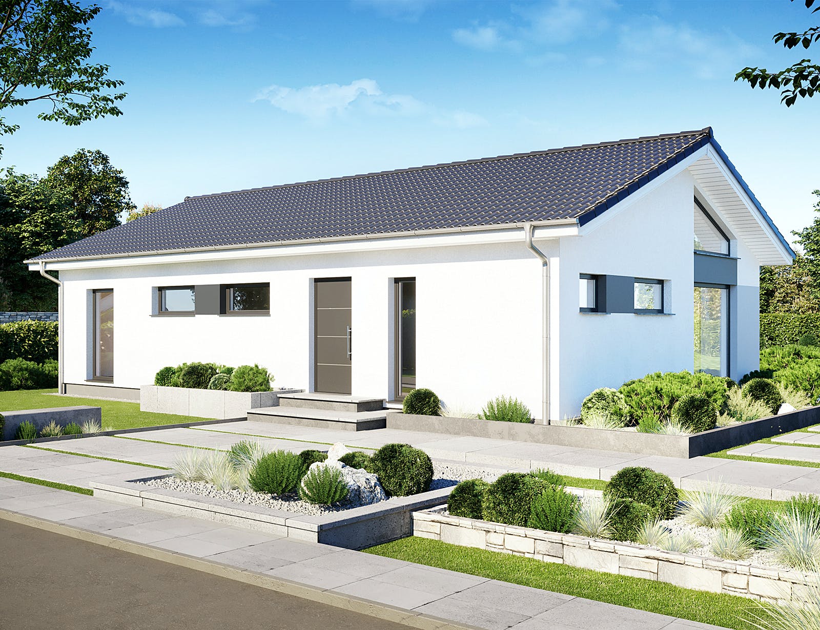 Fertighaus Perfect 113 von Danwood Schlüsselfertig ab 249900€, Bungalow Außenansicht 1