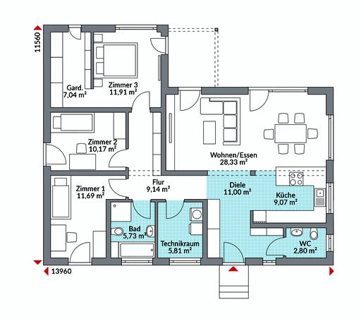 Danwood - Perfect 113 Floorplan 1