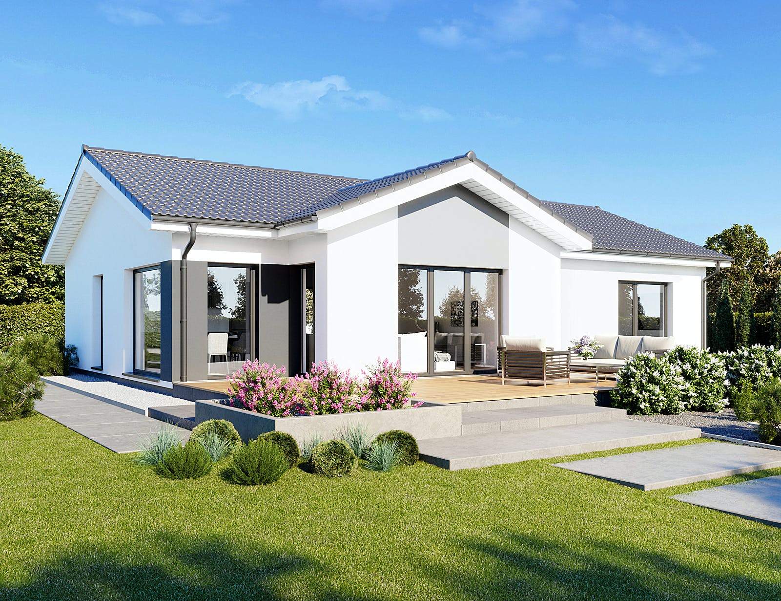 Fertighaus Perfect 116 von Danwood Schlüsselfertig ab 236700€, Bungalow Außenansicht 1