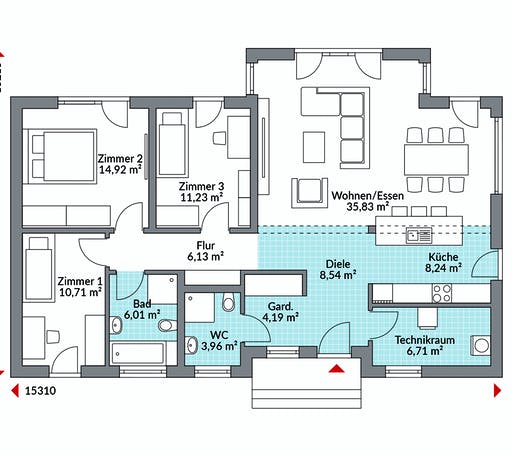 Danwood - Perfect 116 Floorplan 1