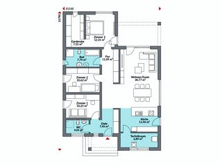 Fertighaus Perfect 120.1 von Danwood Schlüsselfertig ab 282800€, Bungalow Grundriss 1