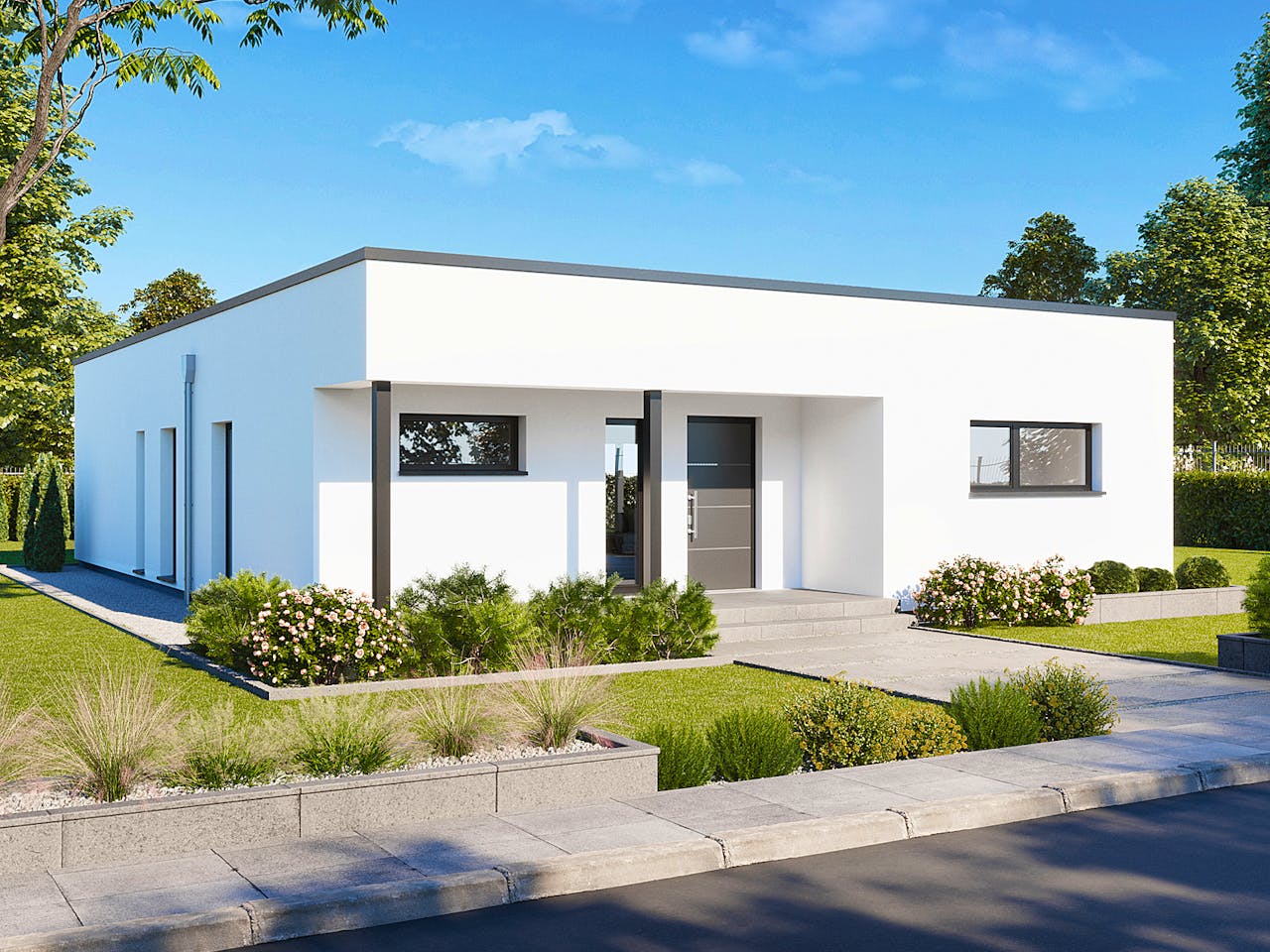 Fertighaus Perfect 120 Cube von Danwood Schlüsselfertig ab 296700€, Bungalow Außenansicht 1