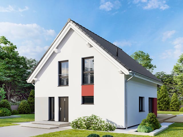 Fertighaus Point 110 von Danwood Schlüsselfertig ab 240900€, Satteldach-Klassiker Außenansicht 2