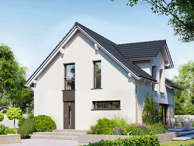Fertighaus Point 128.2 von Danwood Schlüsselfertig ab 272000€, Satteldach-Klassiker Außenansicht 2