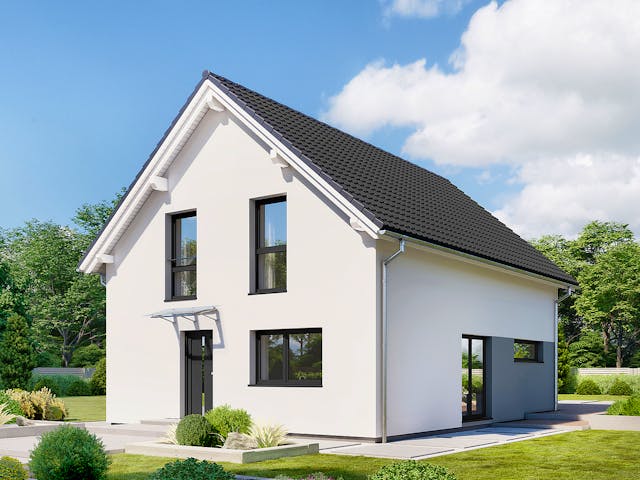 Fertighaus Point 138.1 von Danwood Schlüsselfertig ab 276600€, Satteldach-Klassiker Außenansicht 2