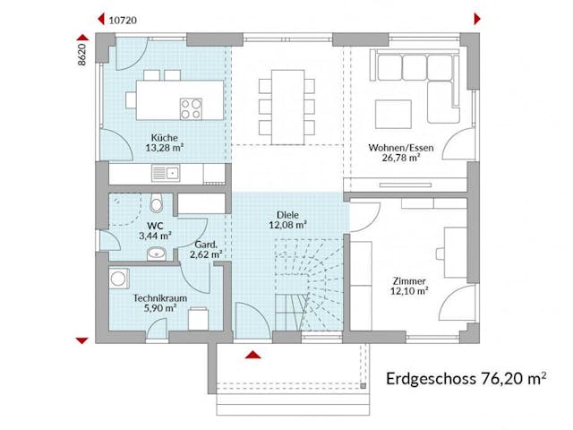 Fertighaus Point 140 von Danwood Schlüsselfertig ab 327100€, Satteldach-Klassiker Grundriss 1 Fertighaus Point 140 von Danwood Schlüsselfertig ab 327100€, Satteldach-Klassiker Grundriss 1