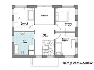 Fertighaus Point 140 von Danwood Schlüsselfertig ab 327100€, Satteldach-Klassiker Grundriss 2