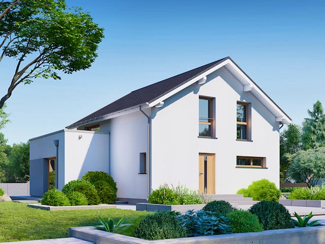 Fertighaus Point 144 von Danwood Schlüsselfertig ab 301000€, Satteldach-Klassiker Außenansicht 2