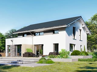 Fertighaus Point 161 von Danwood - Österreich Schlüsselfertig ab 349200€, Satteldach-Klassiker Außenansicht 2