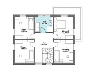Fertighaus Point 161 von Danwood - Österreich Schlüsselfertig ab 349200€, Satteldach-Klassiker Grundriss 2