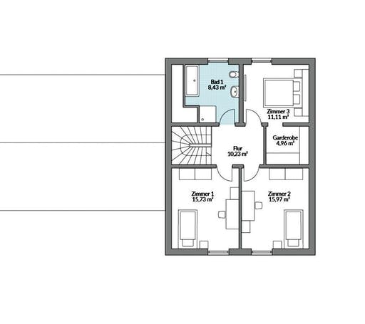 Fertighaus Privat 174 von Danwood Schlüsselfertig ab 361800€, Satteldach-Klassiker Grundriss 2