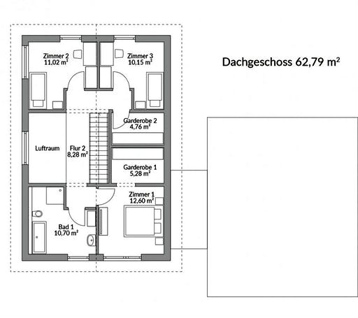 Fertighaus Privat 198 von DAN-WOOD Schlüsselfertig ab 353500€, Satteldach-Klassiker Grundriss 2