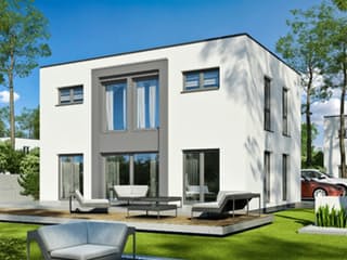 Fertighaus Das Noble F 123 (inaktive) von ekodom Schlüsselfertig ab 191097€, Cubushaus Außenansicht 1