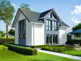 Fertighaus Das Vielseitige 125.1 (inaktive) von ekodom Schlüsselfertig ab 167299€, Satteldach-Klassiker Außenansicht 1