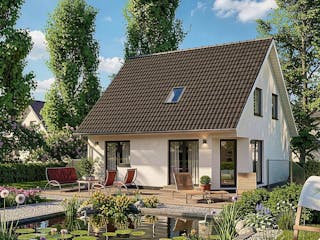 Massivhaus Dierhagen I von TIMOWA Massivhäuser Schlüsselfertig ab 266900€, Satteldach-Klassiker Außenansicht 1