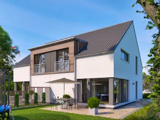 Massivhaus Creative 54b von Neuraum, Bungalow Außenansicht 1