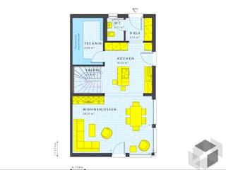 Massivhaus Creative 54b von Neuraum, Bungalow Grundriss 1