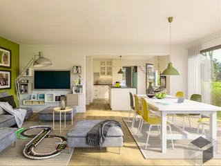 Massivhaus Creative 54b von Neuraum, Bungalow Innenansicht 2