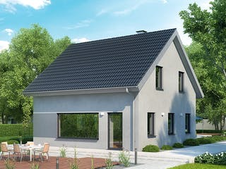Massivhaus ICON 3 von Dennert Massivhaus Ausbauhaus ab 144200€, Satteldach-Klassiker Außenansicht 1