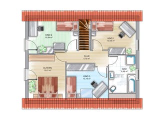 Massivhaus ICON 3+ von Dennert Massivhaus Ausbauhaus ab 157700€, Satteldach-Klassiker Grundriss 2