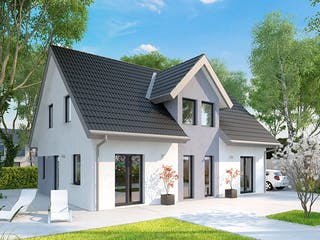 Massivhaus ICON 4 von Dennert Massivhaus Ausbauhaus ab 172700€, Satteldach-Klassiker Außenansicht 1