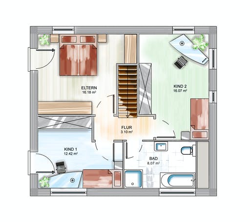 Dennert ICON 3 City mit Flachdach Floorplan 2