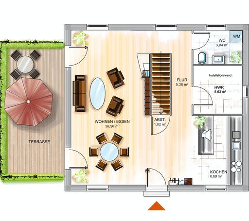 Dennert ICON 3 City mit Satteldach Floorplan 1