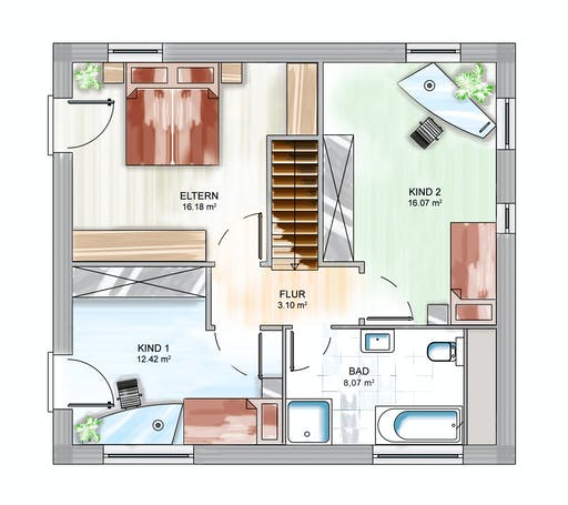 Dennert ICON 3 City mit Satteldach Floorplan 2