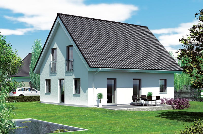 Massivhaus ICON 3+ mit Satteldach von Dennert Massivhaus Ausbauhaus ab 201300€, Satteldach-Klassiker Außenansicht 2