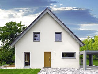 Massivhaus ICON 3 mit Satteldach von Dennert Massivhaus Ausbauhaus ab 226600€, Satteldach-Klassiker Außenansicht 2