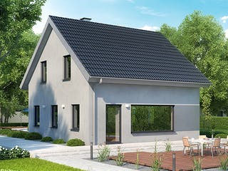 Massivhaus ICON 3 mit Satteldach von Dennert Massivhaus Ausbauhaus ab 226600€, Satteldach-Klassiker Außenansicht 3