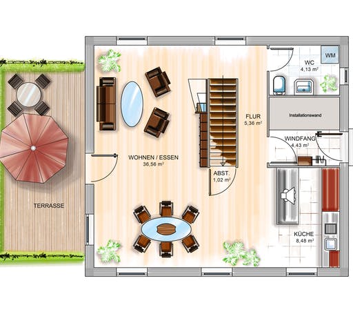 Dennert ICON 3+ mit Satteldach Floorplan 1