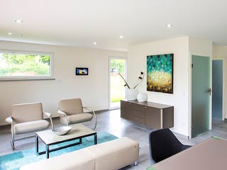 Massivhaus ICON 3 mit Satteldach von Dennert Massivhaus Ausbauhaus ab 226600€, Satteldach-Klassiker Innenansicht 1