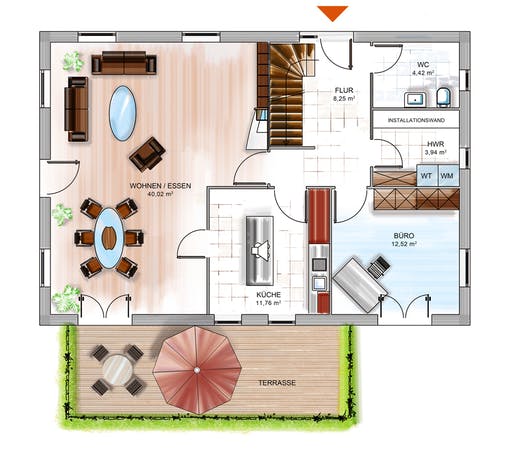 Dennert ICON 4 City mit Satteldach Floorplan 1