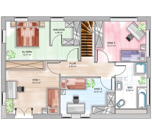 Dennert ICON 4 City mit Satteldach Floorplan 2