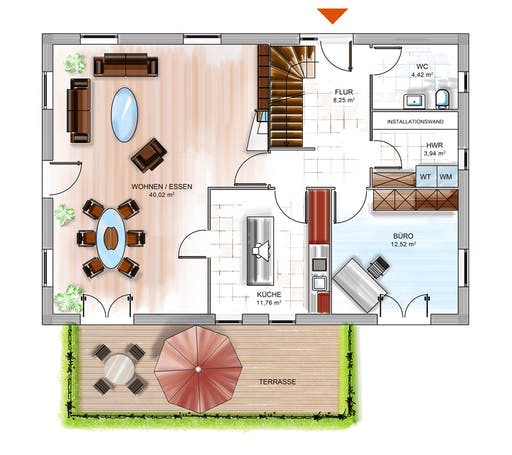 Dennert ICON 4 City mit Walmdach Floorplan 1
