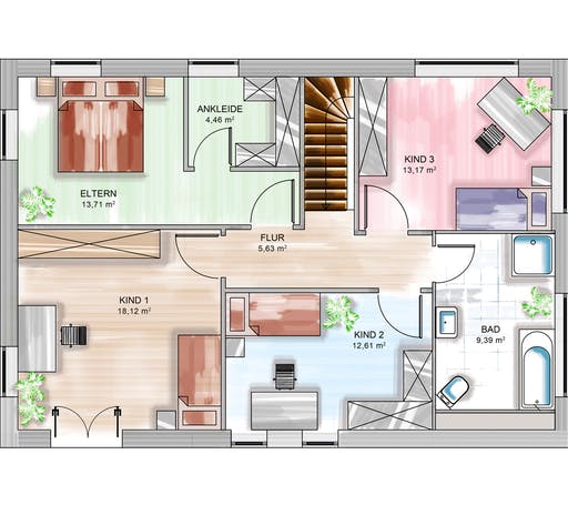 Dennert ICON 4 City mit Walmdach Floorplan 2