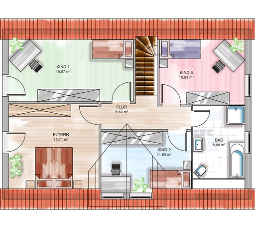 Dennert ICON 4 mit Quergiebel Floorplan 2