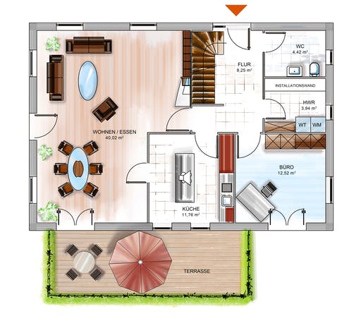Dennert ICON 4 mit Satteldach Floorplan 1