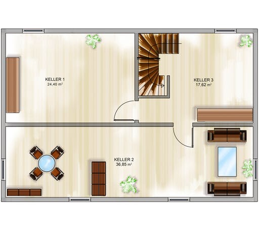 Dennert ICON 4 mit Satteldach Floorplan 3