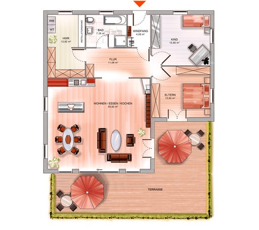 Dennert ICON Winkelbungalow Floorplan 1