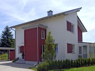 Blockhaus Design 132 von Frammelsberger R. Ingenieur-Holzbau, Pultdachhaus Außenansicht 2
