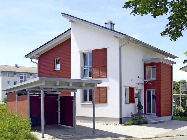 Blockhaus Design 132 von Frammelsberger R. Ingenieur-Holzbau, Pultdachhaus Außenansicht 3
