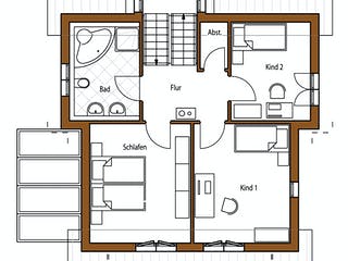 Blockhaus Design 132 von Frammelsberger R. Ingenieur-Holzbau, Pultdachhaus Grundriss 1