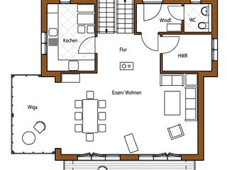 Blockhaus Design 132 von Frammelsberger R. Ingenieur-Holzbau, Pultdachhaus Grundriss 2